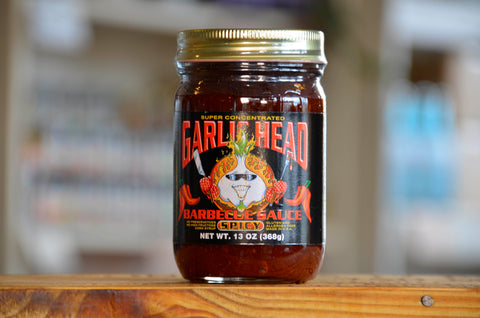 Image of 6-Pack Garlic Head SPICY Barbecue Sauce