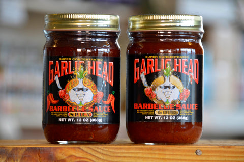 Image of 2-Pack Garlic Head GOLD and SPICY Barbecue Sauce